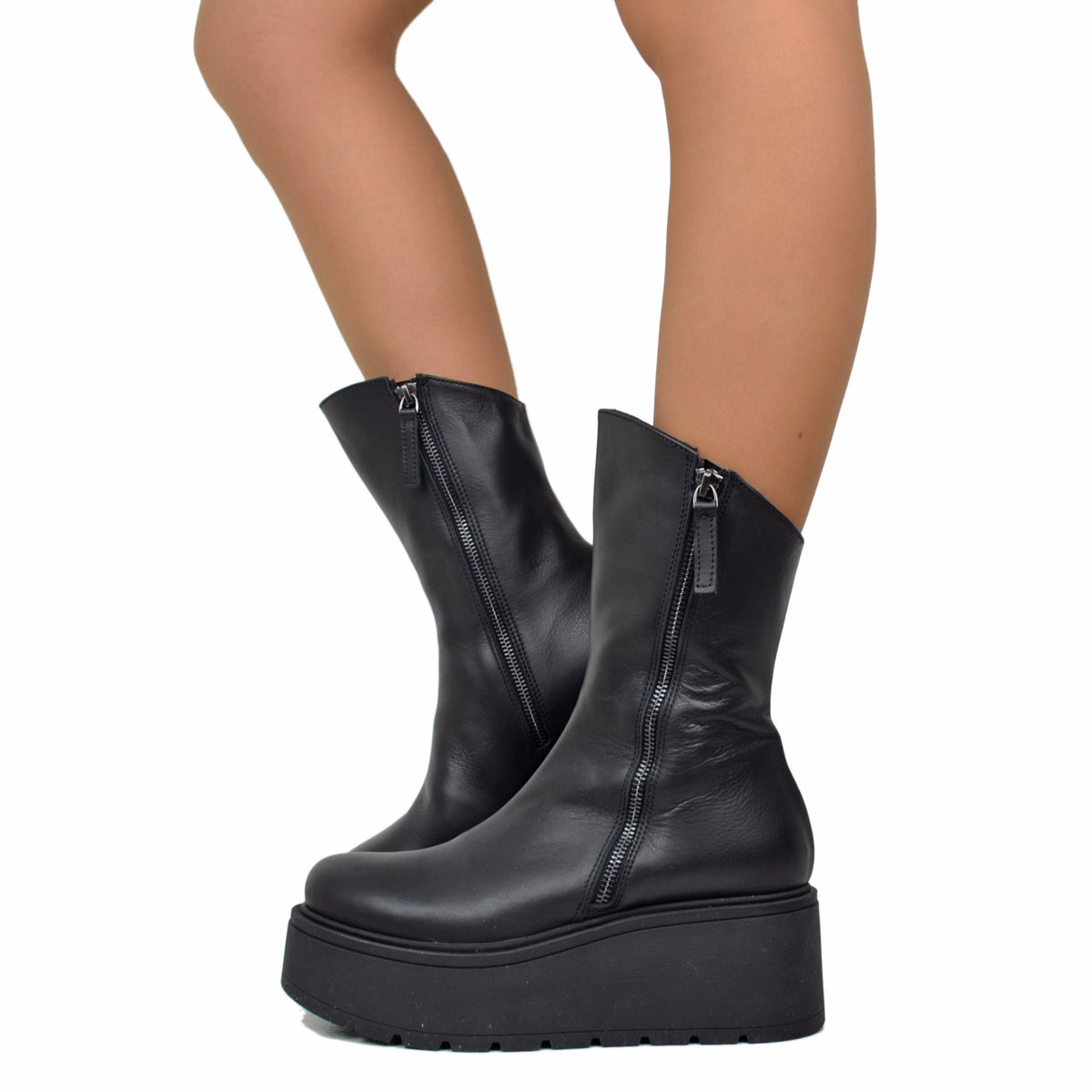 【herlipto】 Side Bit Ankle Boots 新品未使用 No.4011 Chunky Heel Side Zip Boots