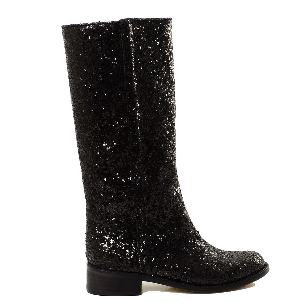 Stivali Camperos in Glitter Boots Donna Western Vintage Neri - 5