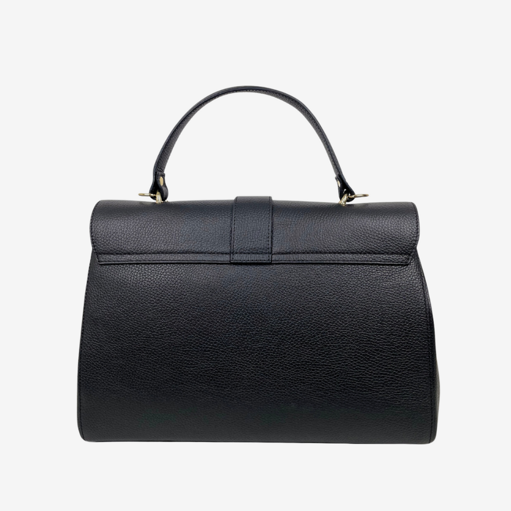 Große, geräumige Trunk-Handtasche aus schwarzem Leder - 5