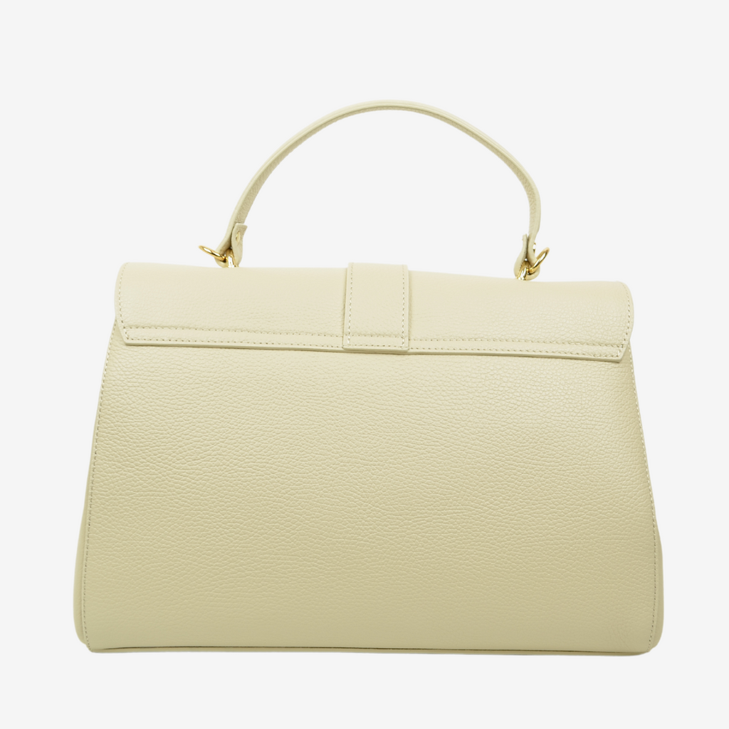 Large Capacious Trunk Handbag in White Leather - 3