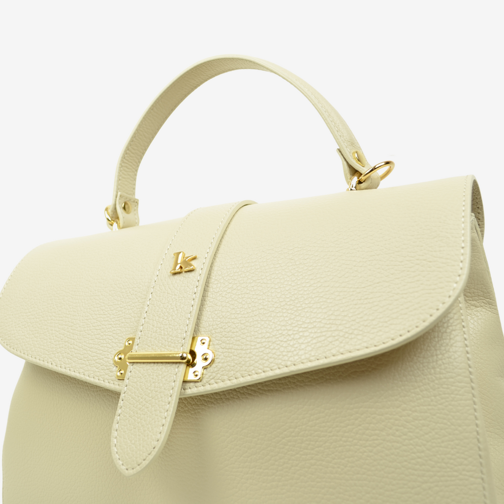 Large Capacious Trunk Handbag in White Leather - 5