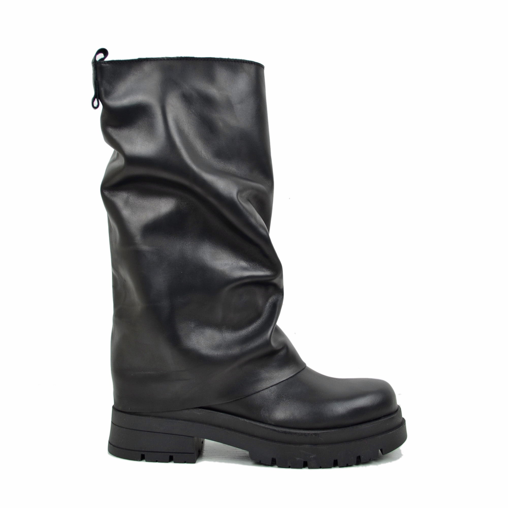 Platform Boot Bottom View Biker Boots with Leather Gaiter Platform Bottom Wide Fit – KikkiLine ...