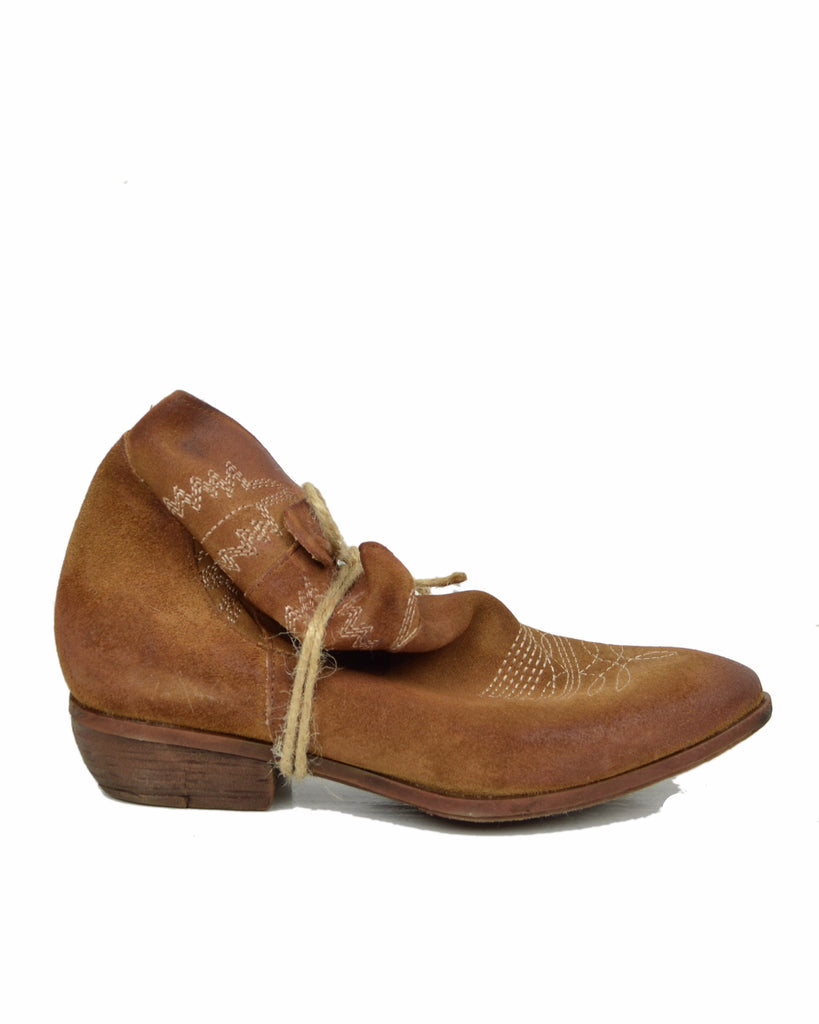 Texan Boots with Rubber Sole, Suede, and Embroidery - 4