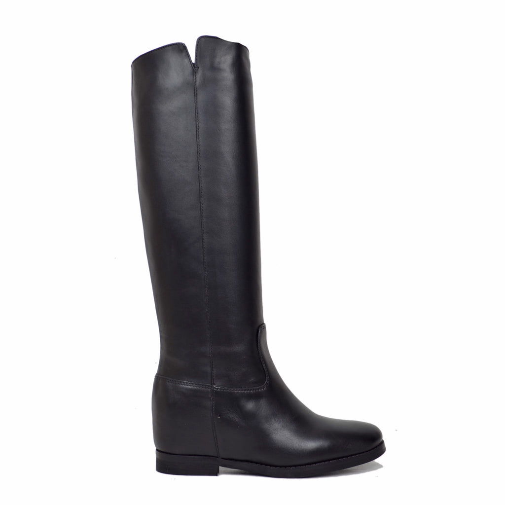 Classic Boots with Internal Wedge Elegant and Simple in Genuine Leather - 2