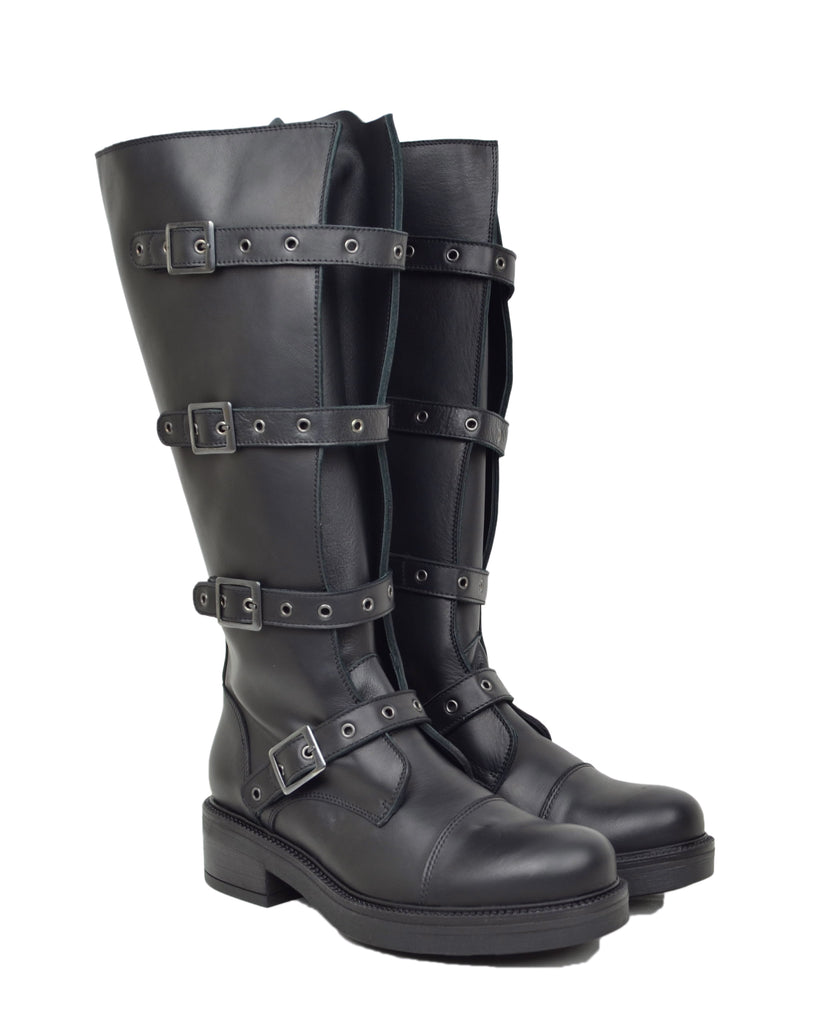 Biker Stivali con Gambale Largo XL Regolabile Perfetto per Polpacci Curvy Plus Size - 3