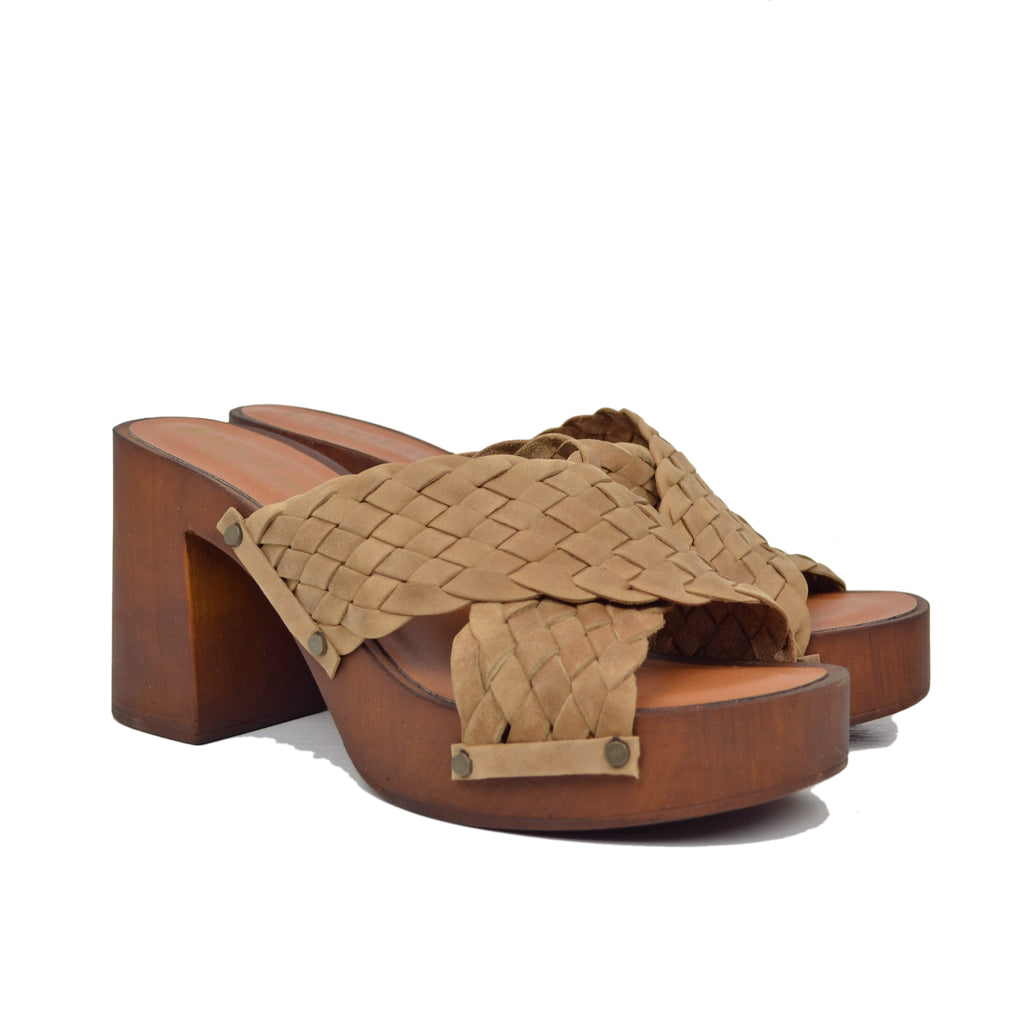 Women's Clogs Leather Slipper in Oiled Leather with Soft Sole - 2