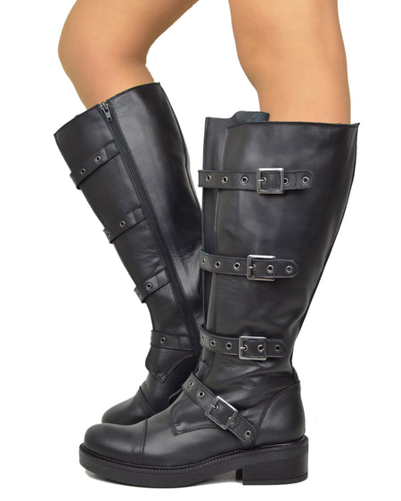 Biker Stivali con Gambale Largo XL Regolabile Perfetto per