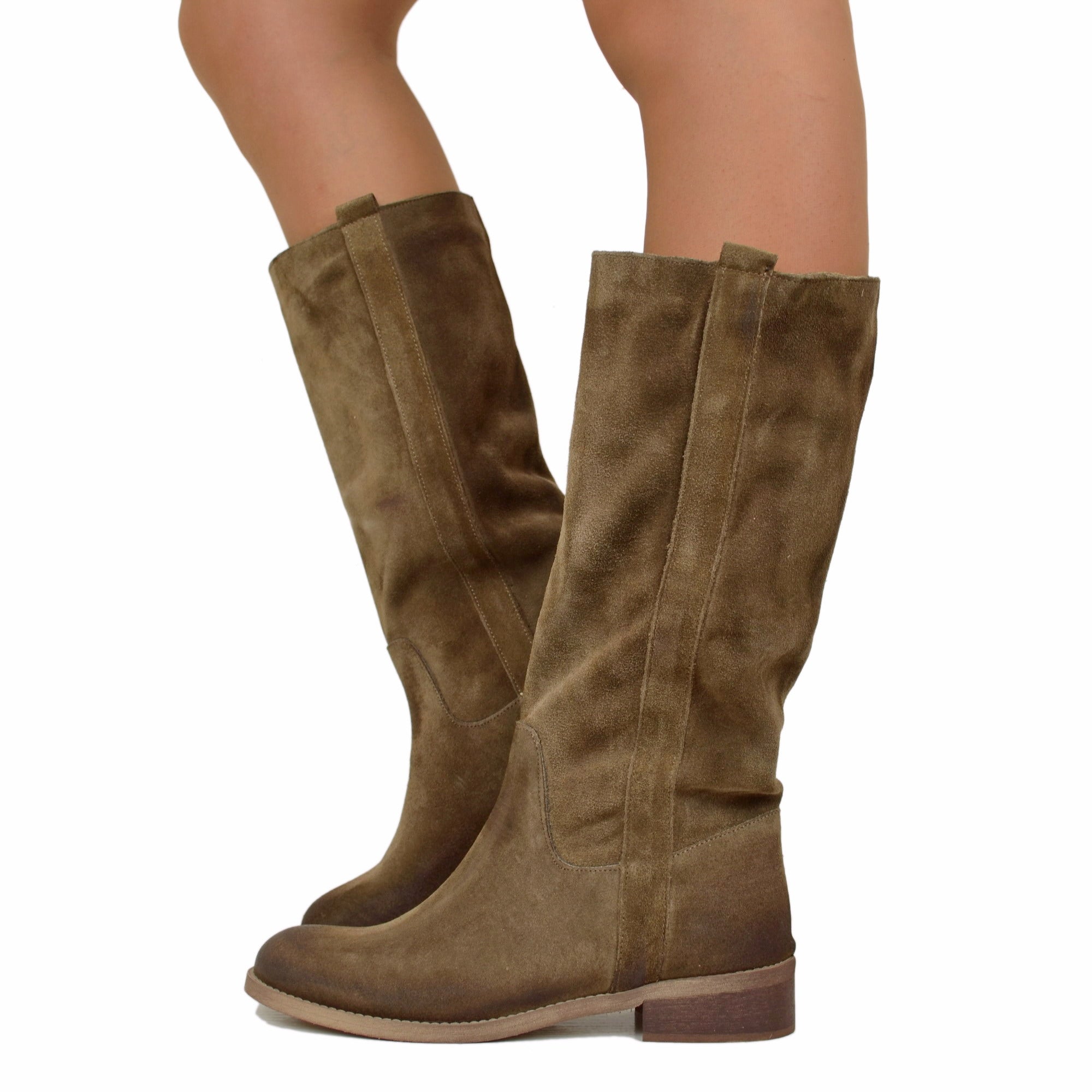Boots Stivali Camperos Camoscio Camperos Women's Taupe Boots In