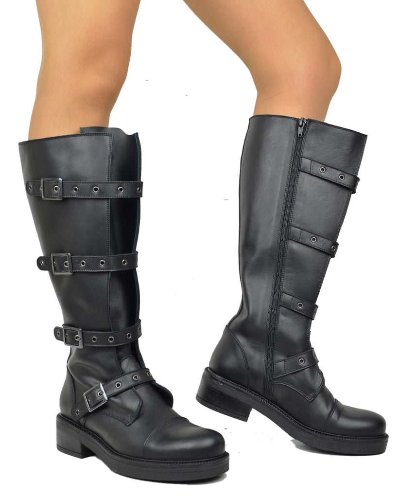 Biker Stivali con Gambale Largo XL Regolabile Perfetto per Polpacci Curvy Plus Size - 5