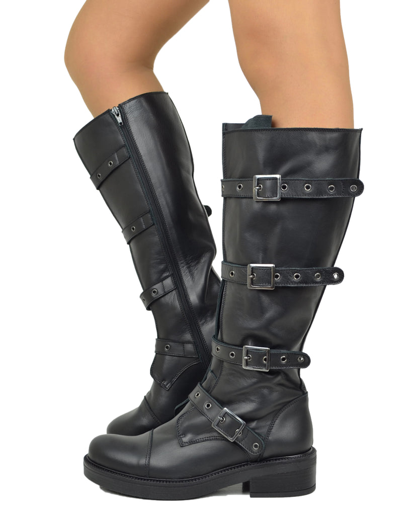 Biker Stivali con Gambale Largo XL Regolabile Perfetto per Polpacci Curvy Plus Size - 2