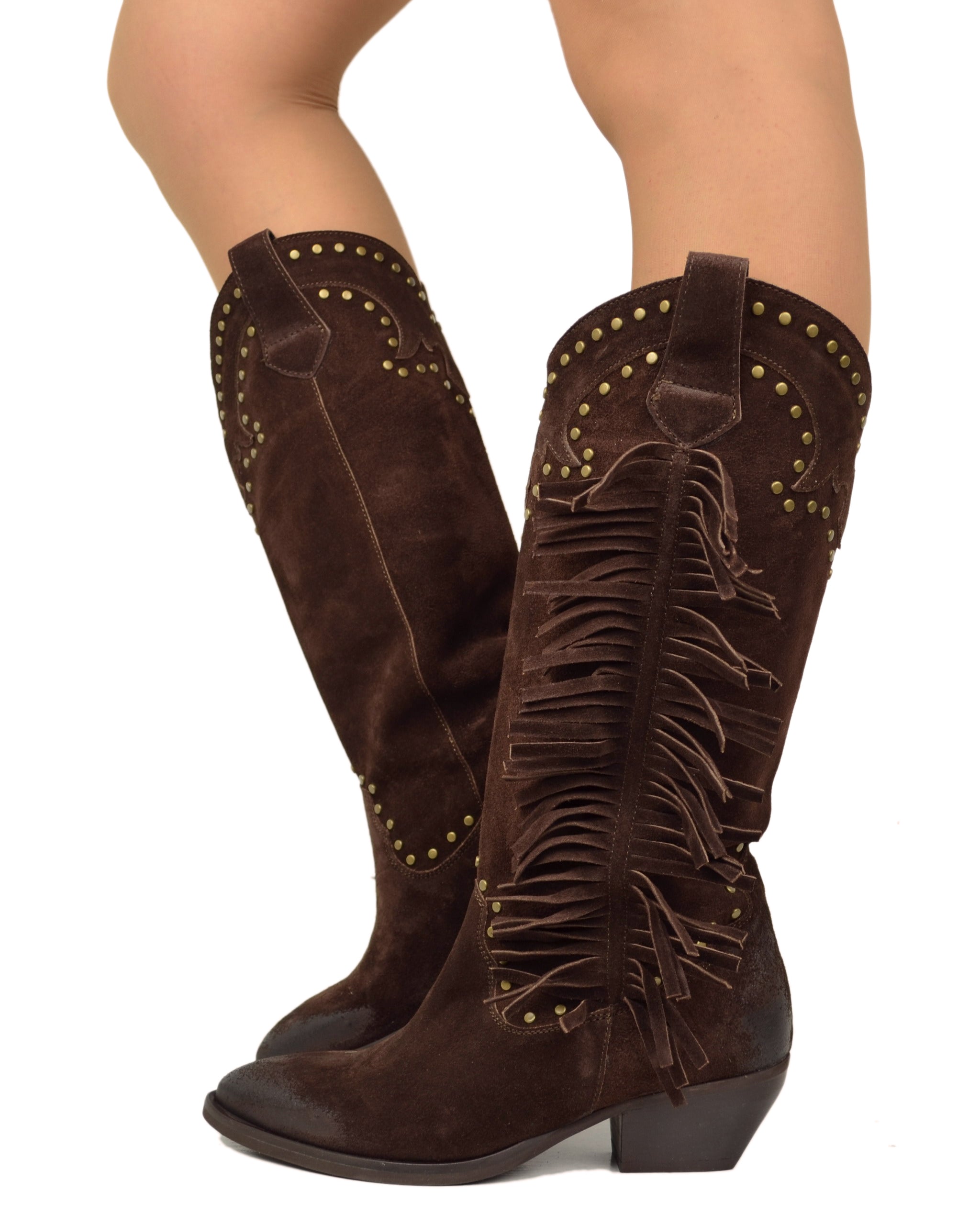 Memmyly Stivali Indiani Da Donna Stile Frange Ankle Boots Stivaletti