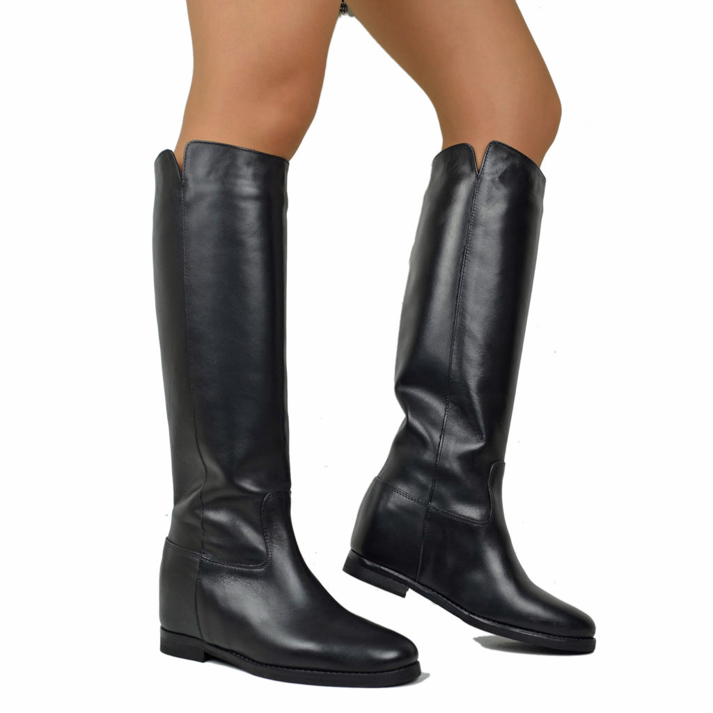 Classic Boots with Internal Wedge Elegant and Simple in Genuine Leather - 5