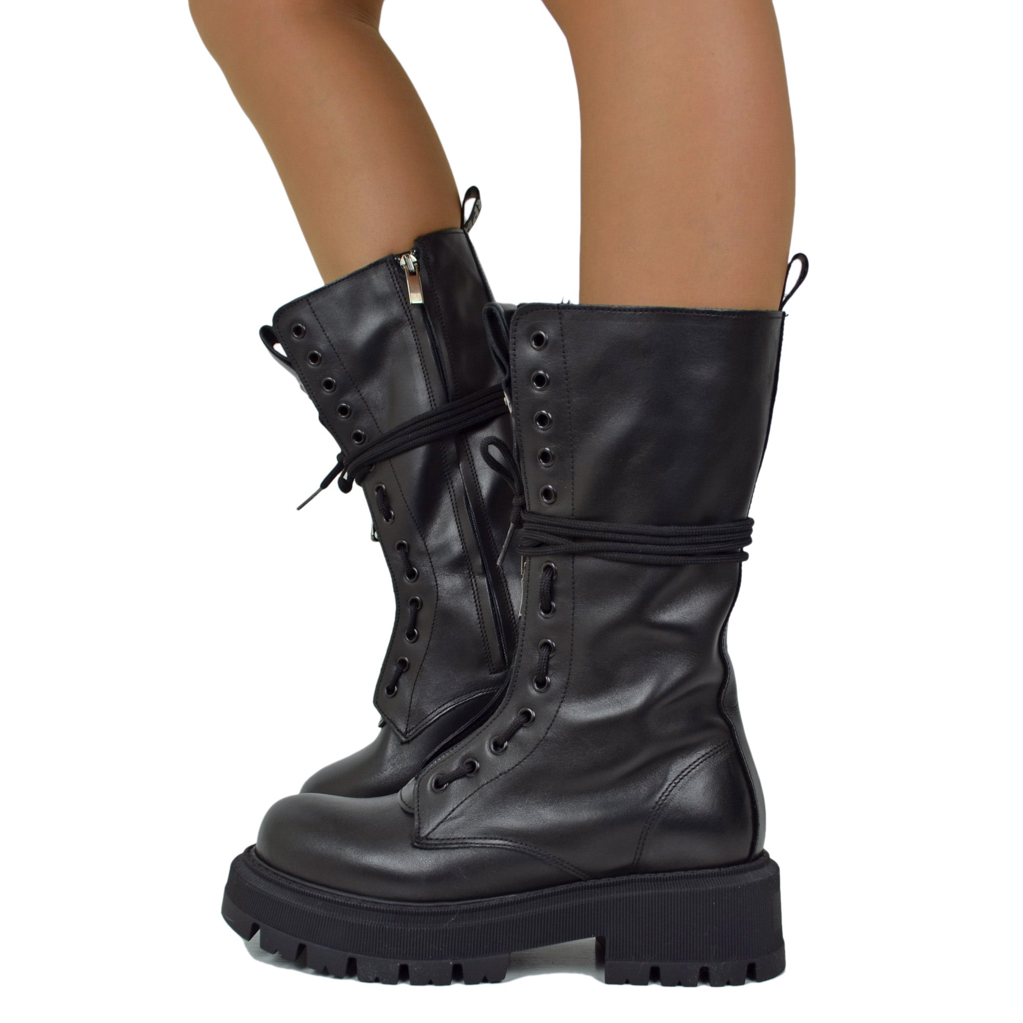 Chunky Biker Boots Lace Chunky Boots RPK Chunky Boots Platform