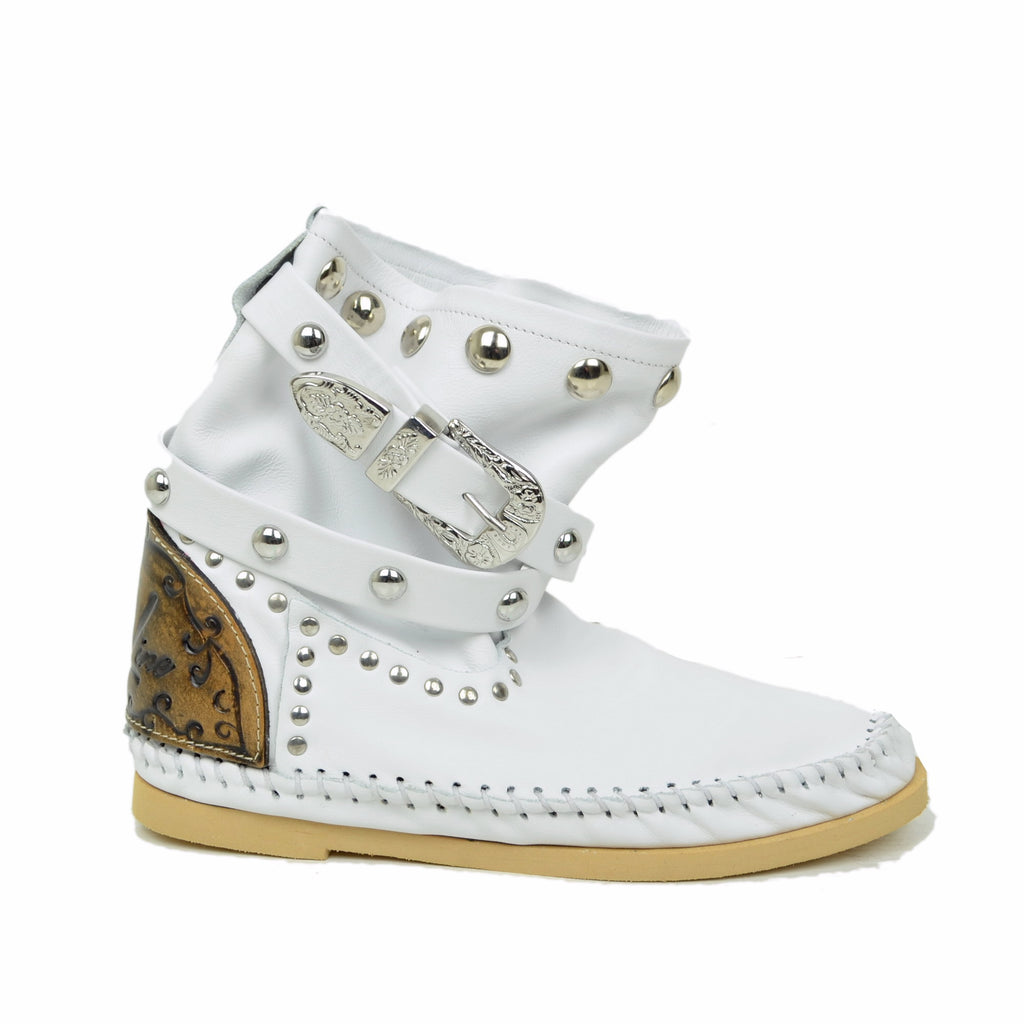 Low Indianini in Bianchi Leather with Original KikkiLine Buckles - 2