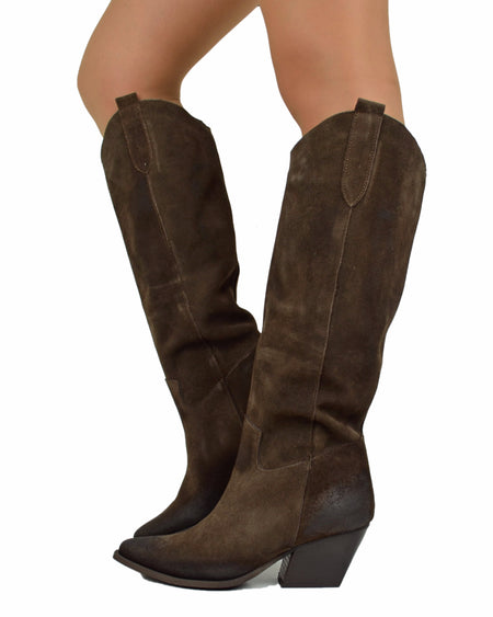 Welson Bottes Anthology DALTON Suede Texan Ankle Boots ASH Ginevra