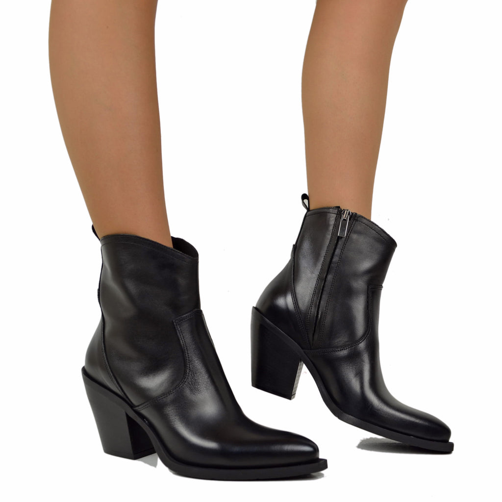 Women's Summer Texan Boots in Sand-colored Leather Made in Italy - 5