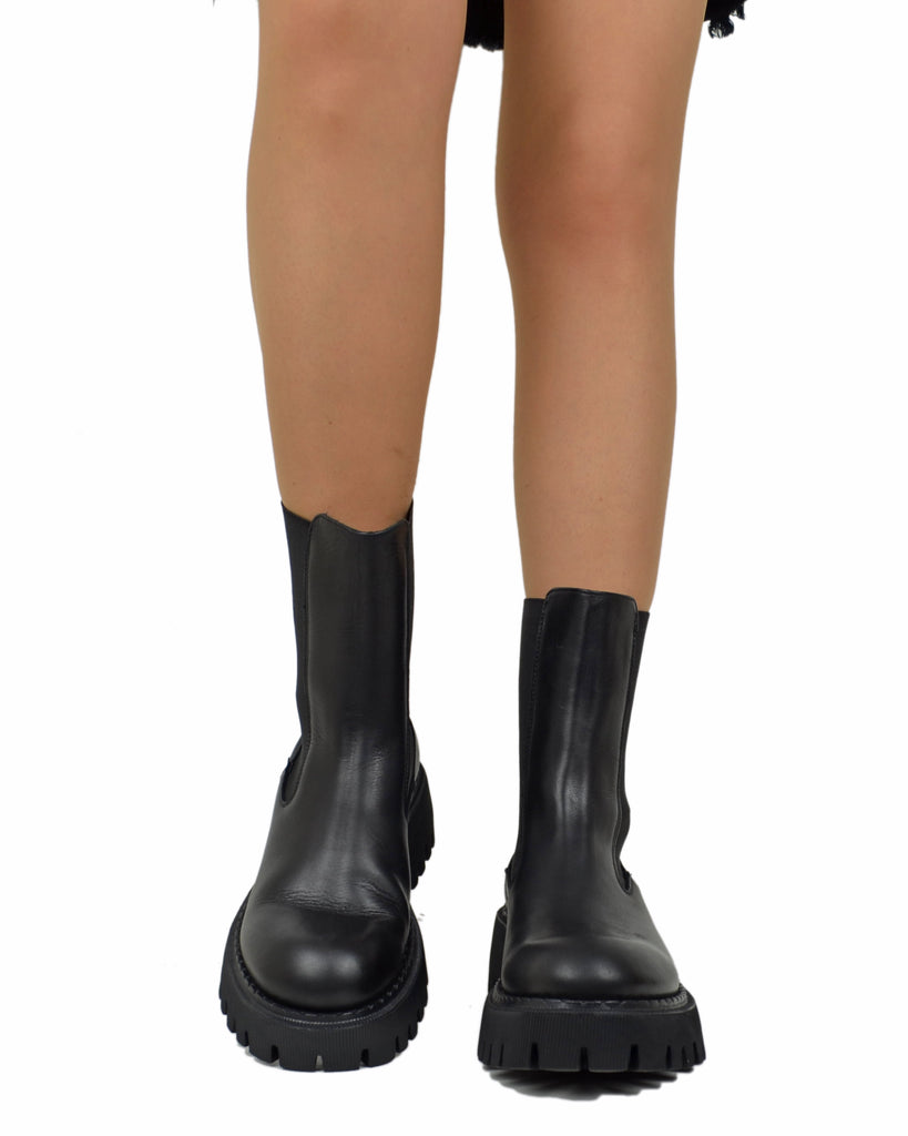 Beatles Stretch Stiefeletten Echtleder Schwarz - 6