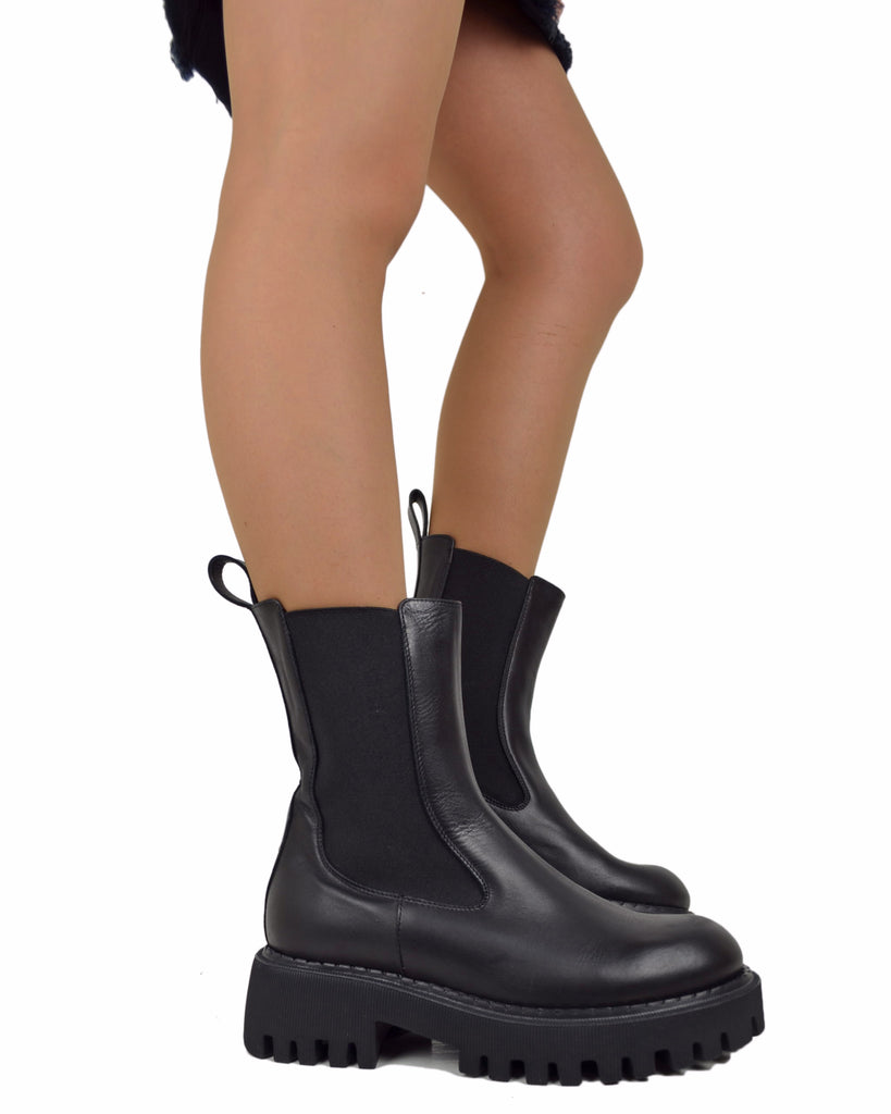 Beatles Stretch Stiefeletten Echtleder Schwarz - 5