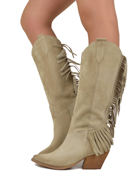 Ranch Gear Cowboy Chinks crème et franges marron foncé Ranch Gear Cowboy Chinks crème et franges marron foncé