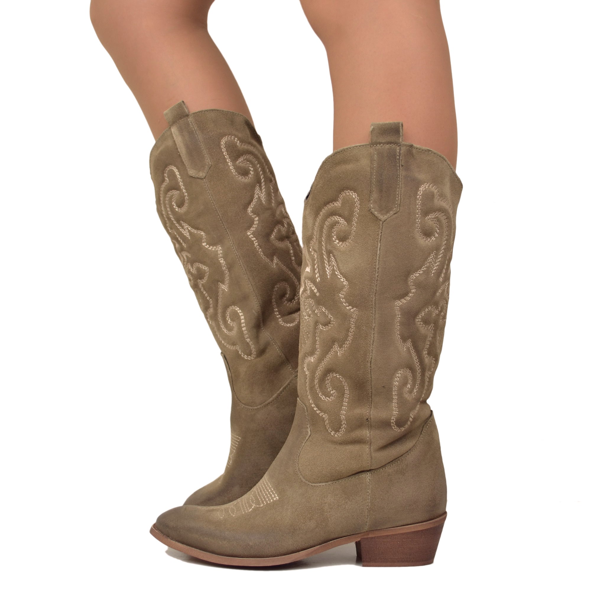 Stivali camoscio taupe sale