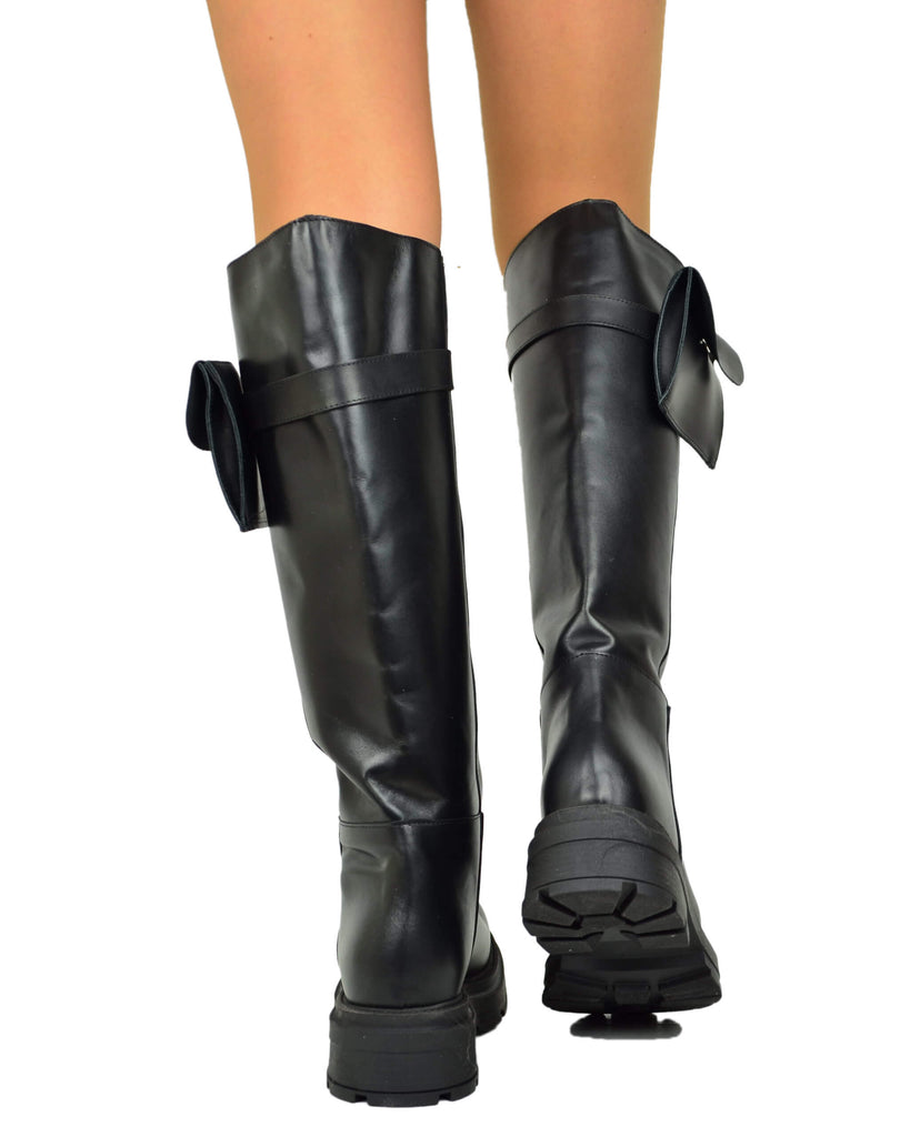 Biker Altissimi con Gambale Largo Taschino Removibile Vera Pelle DIVINE FOLLIE - 5