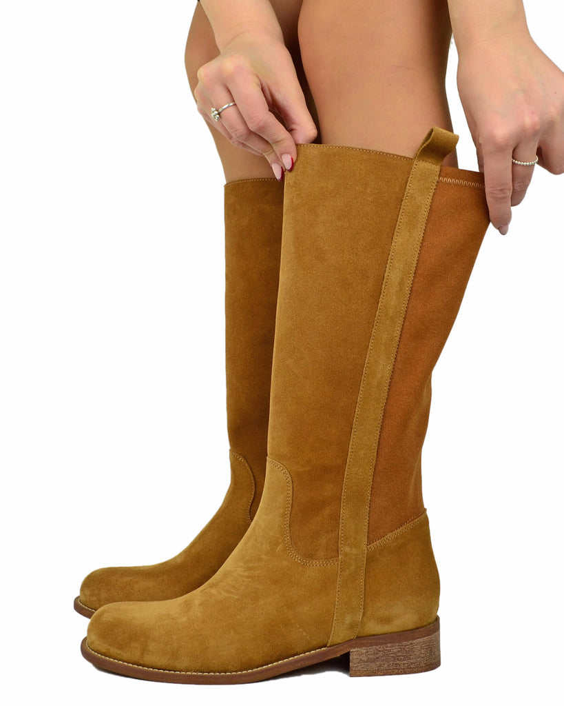 Riding Boots for Curvy Calves – Lightweight Sole, Wide Shaft in Cognac ...