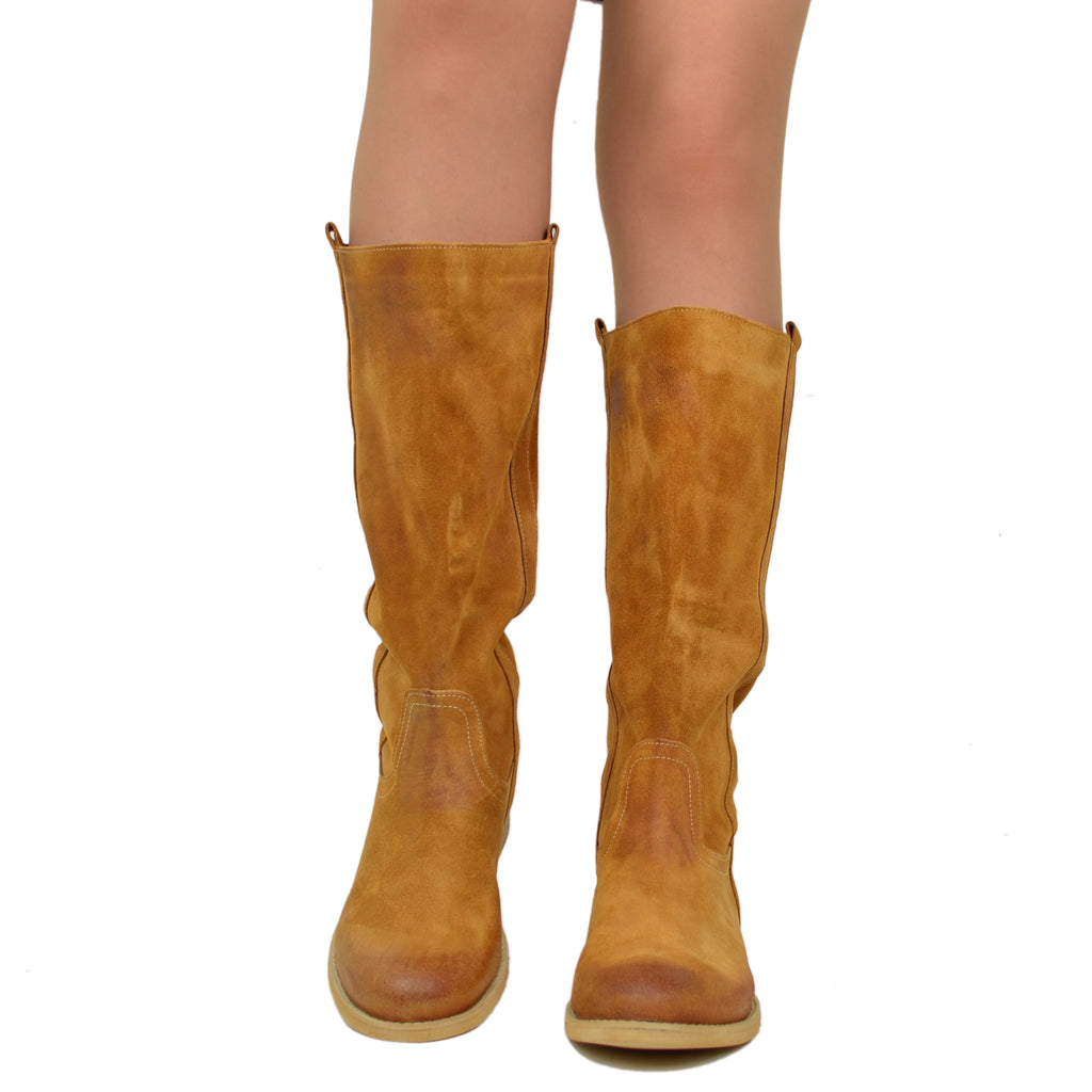 Camperos Women's Boots in Vintage Suede Leather - 3
