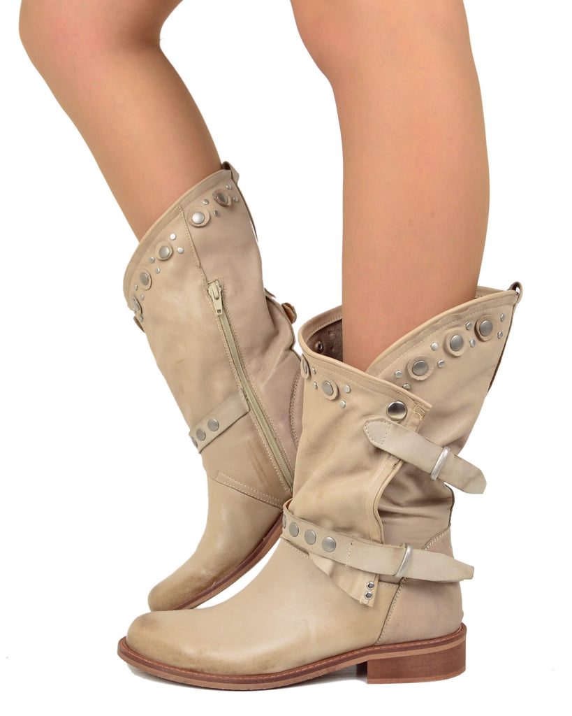 Bottes en cuir pour femme faites main en Italie