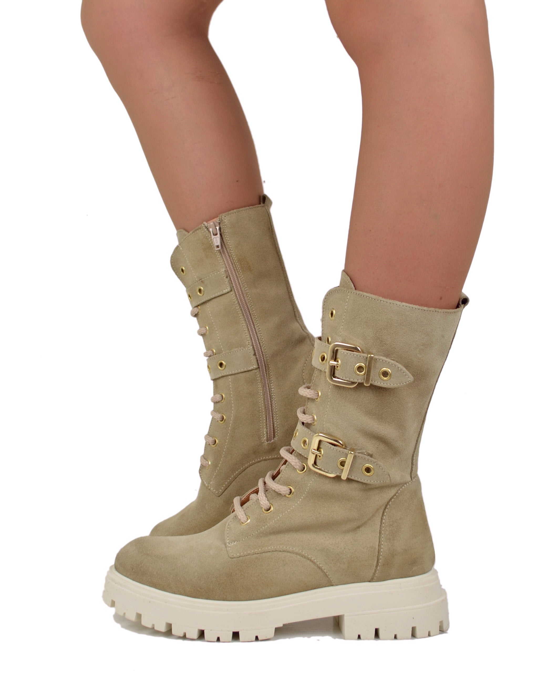 Stivali Anfibi Camoscio Stivali Anfibi Stringati Primavera Scamosciati