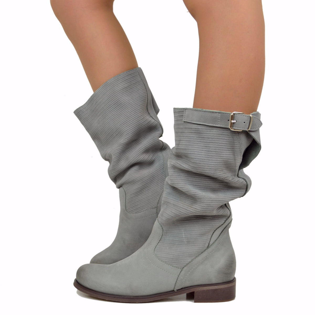 Kobilee Anfibi Donna Neri Autunnali Invernali Bassi Morbidi Stivali Calzino Con Tacco Scamosciati Eleganti Chunky Ankle Chelsea Boots Anfibi Stringati Cowboy Comode Pelle Stivaletti - 13
