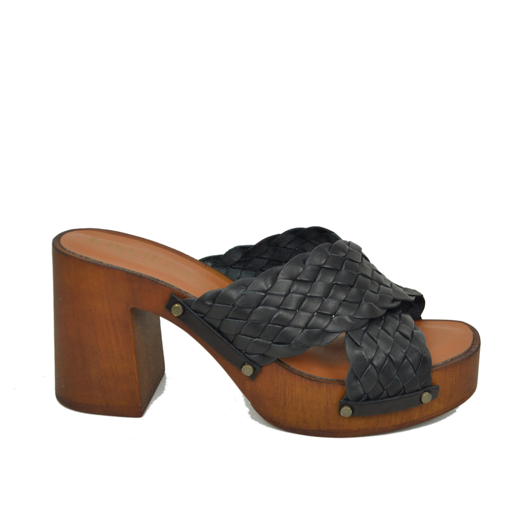 Women's Clogs Leather Slipper in Oiled Leather with Soft Sole - 3
