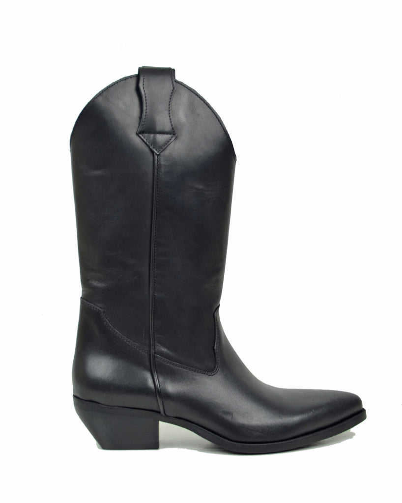 Genuine Leather Texan Boots – Made in Italy Smooth Leather Cowboy Camperos - 5