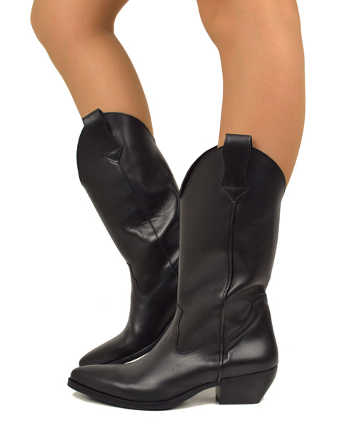 Eleganti Stivali Da Cowboy Da Uomo Neri – Classico Design - Foto 5