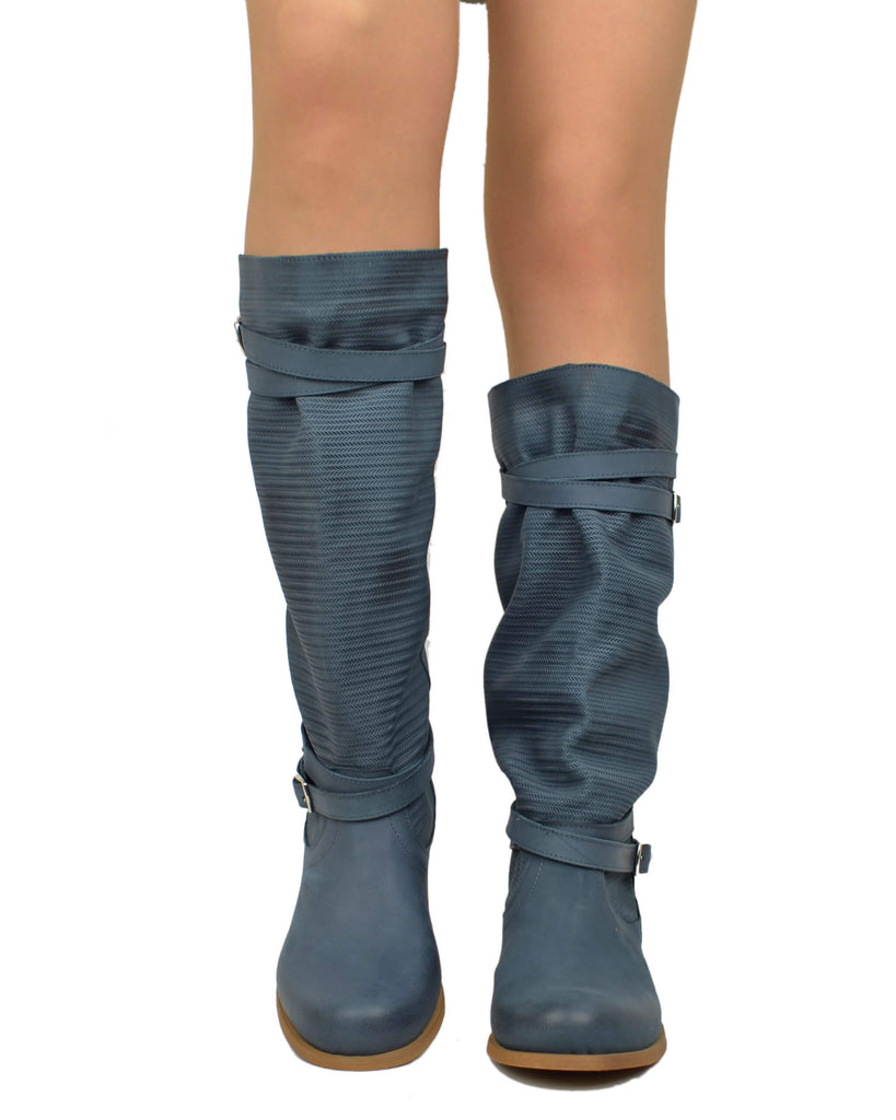 Summer Nubuck Boots – Vintage Blue, Made in Italy - 5
