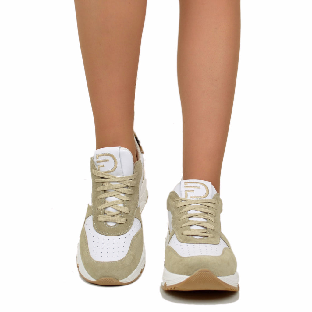 Damen-Sneaker aus Wildleder mit Glitzer-Animal-Print - 3