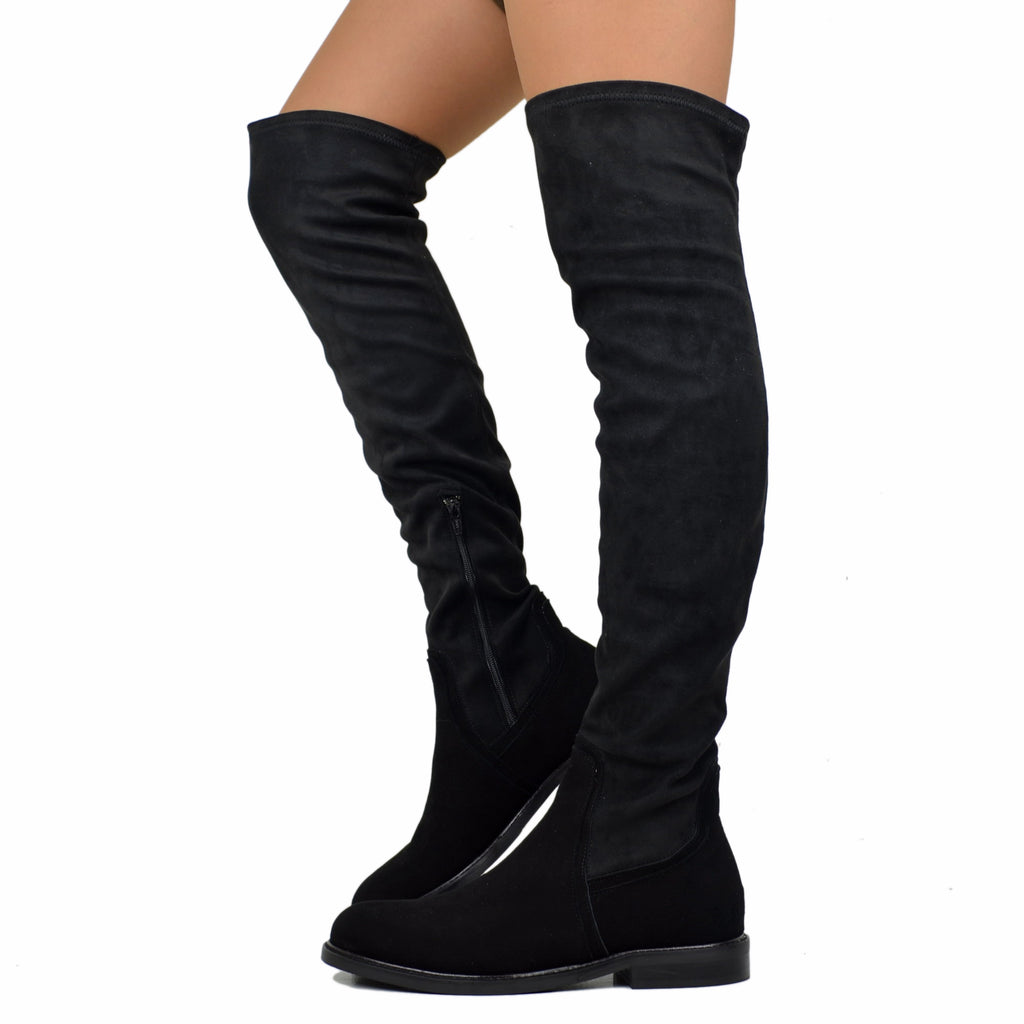 italienische Damen Stretch Overknee Stiefel für Damen