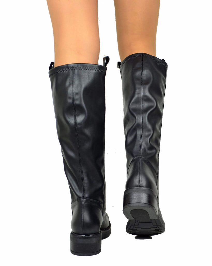 Biker Westernstiefel Damen XL Elastisch Schwarz Leder - 5