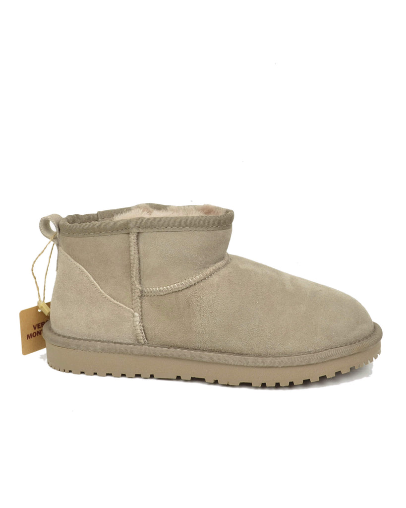 Damenstiefeletten Echt Lammfell Taupe Ultra Mini - 6