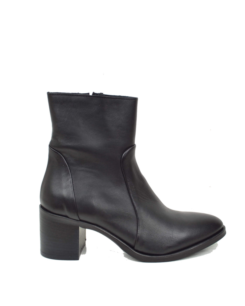 Stivaletti alla Caviglia Eleganti Classici in Vera Pelle Tacco Largo 6 Centimetri - 5