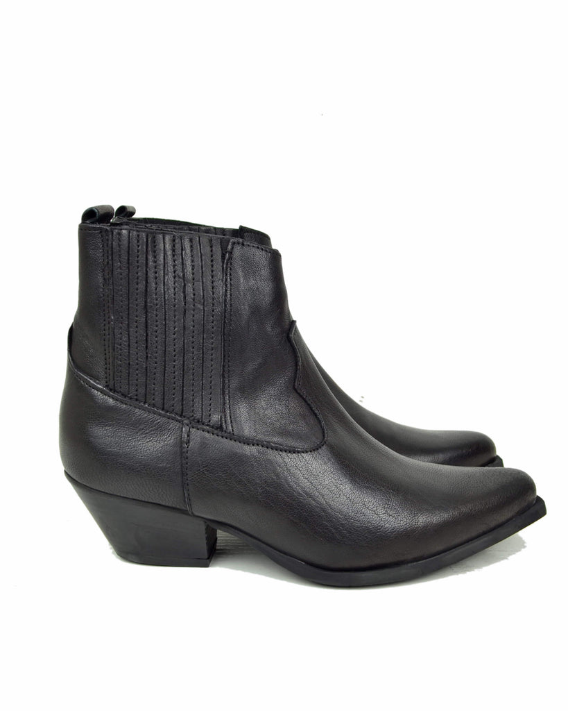 Stivaletti Texani Beatles Pelle Nera Tacco 5 Cm Perfetti da Pantalone Bassi Caviglia - 6