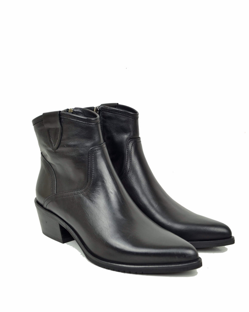 Stivaletti Texani Bassi alla Caviglia Eleganti con Tacco 5 Cm Vera Pelle MADE IN ITALY - 2