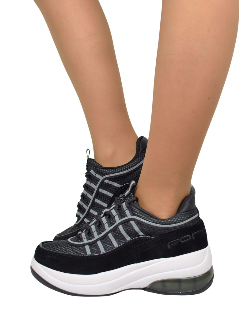 Fornarina Bubble Lacci Platform Zeppa UP BLACK Originali stile anni 90
