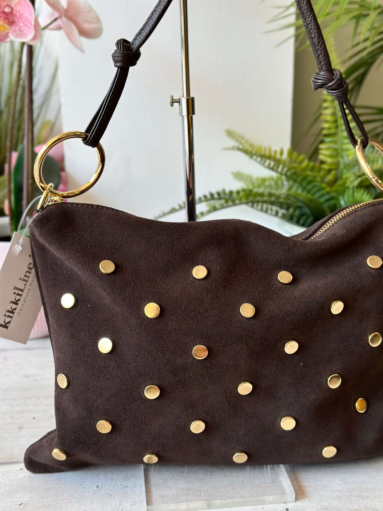 Borsa Rettangolare con Borchie Dorate a Busta a Spalla GAIA - 2