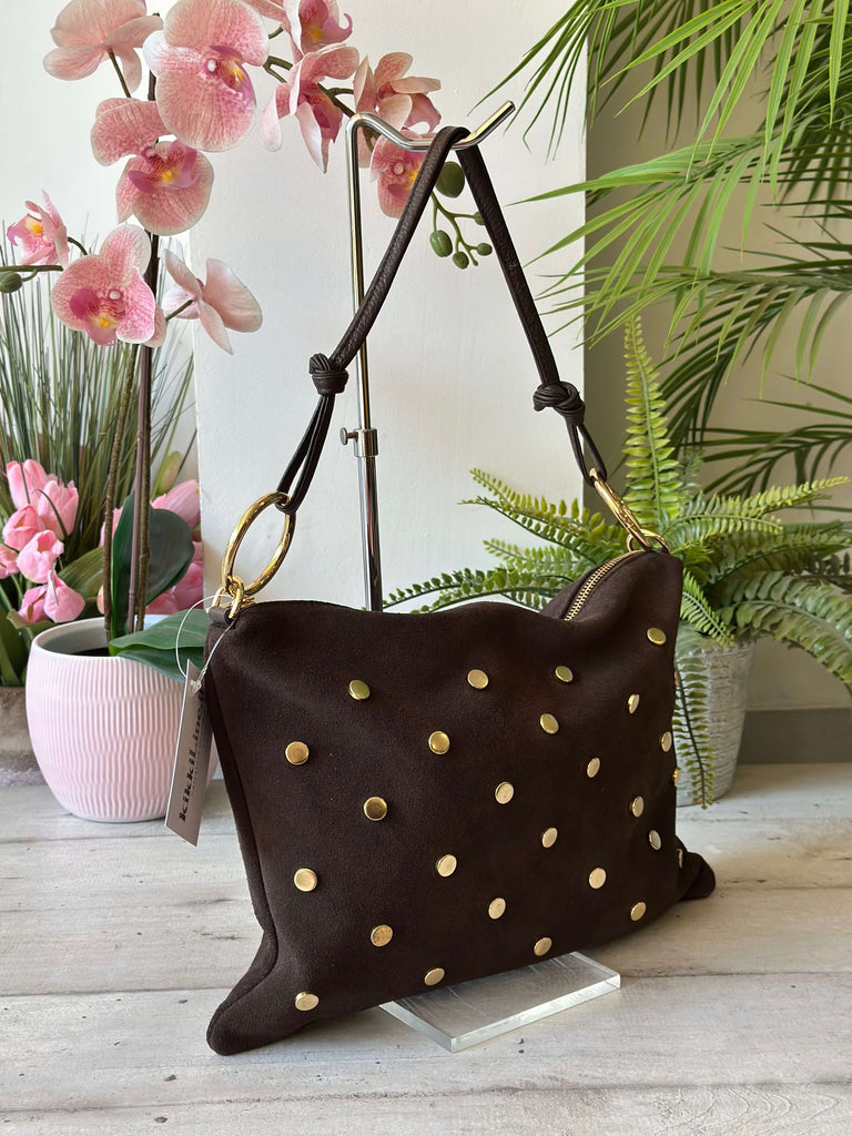 Borsa Rettangolare con Borchie Dorate a Busta a Spalla GAIA - 3