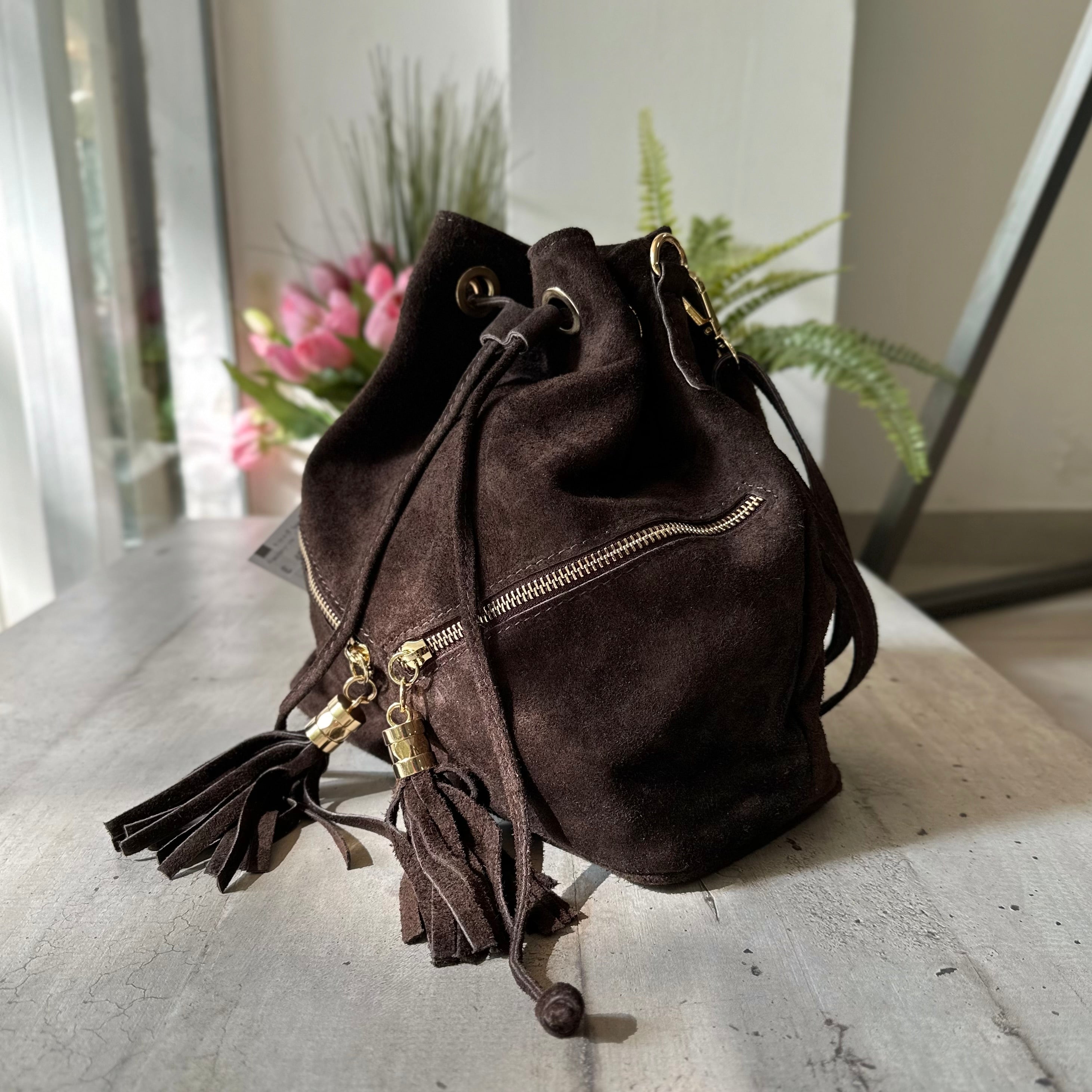 Borsa secchiello pelle vintage shop