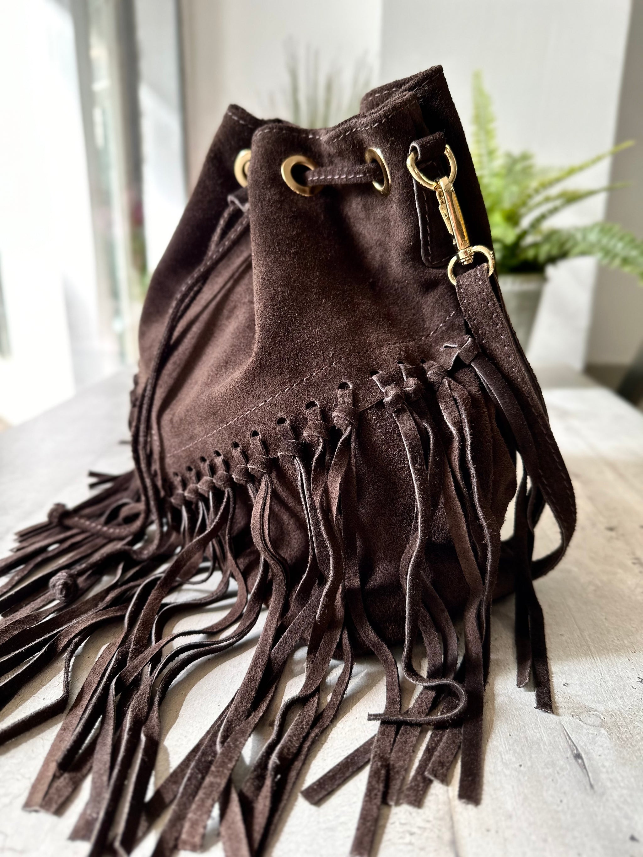 Sac Seau Sac A Franges Sac Seau à Franges En Cuir Suédé