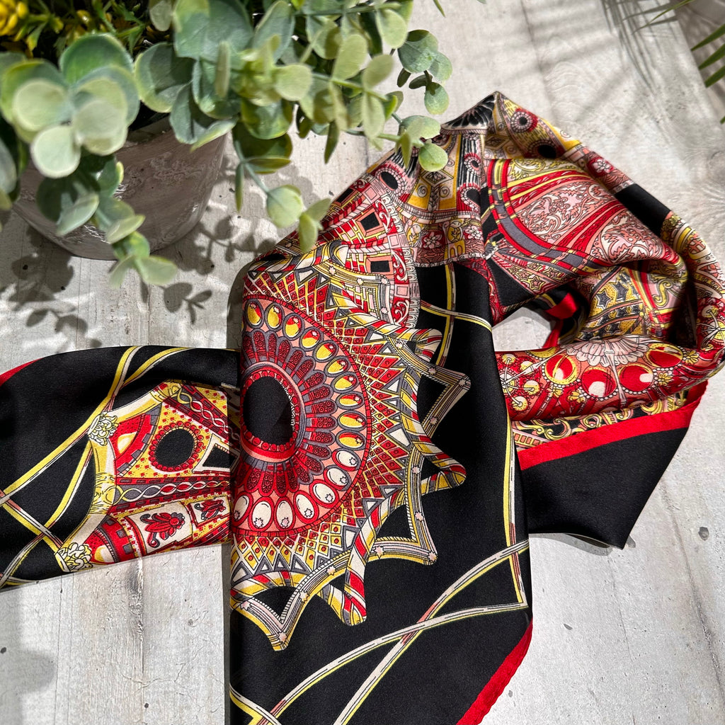 Multicolor Black Silk and Viscose Scarf - 2