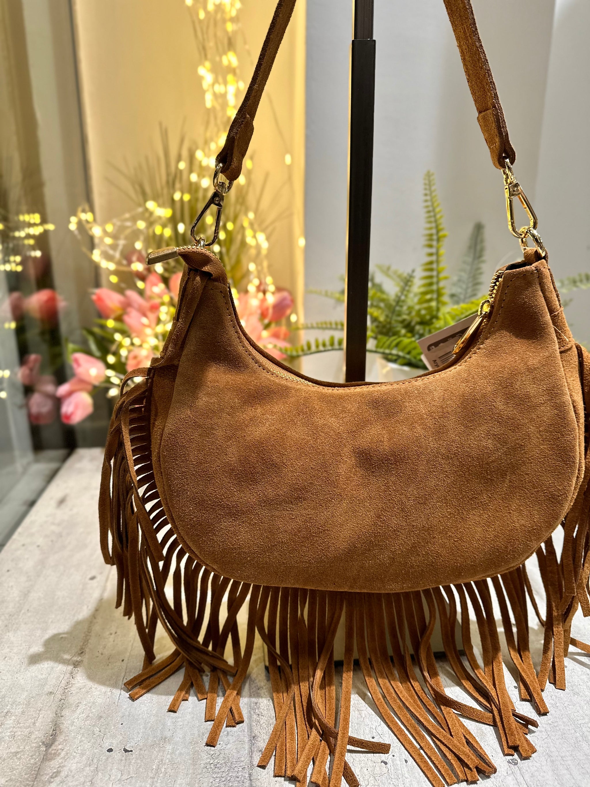 Borsa Da Sella Showman In Pelle Marrone – Modello SB-66 Con Intarsi A Frecce In Pelle Grezza