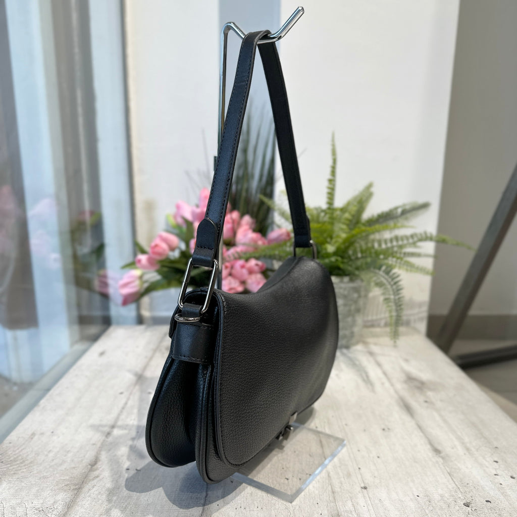 Soft Bag in Imitation Leather with Internal or Shoulder Strap Black "Marina" - 3