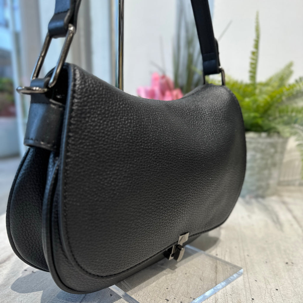 Soft Bag in Imitation Leather with Internal or Shoulder Strap Black "Marina" - 2